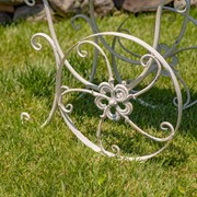 Zaer Ltd. International 32" Tall Metal Garden-Flower Cart with Handle & Wheels in White "London 1820" ZR230443-AW View 6