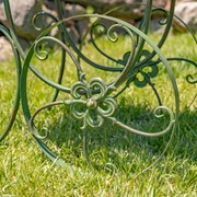 Zaer Ltd. International 32" Metal Garden-Flower Cart with Handle & Wheels in Green-Brown "London 1820" ZR230443-GR View 6