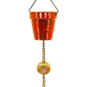 Zaer Ltd International Set of 6 Assorted 76.75"L Hand Painted Porcelain Bucket Rain Chains ZR240024-SET View 6