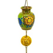 Zaer Ltd International Set of 6 Assorted 77.5" Long Hand Painted Multicolor Porcelain Vase Rain Chains ZR240023-SET View 6