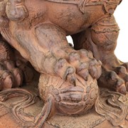 Zaer Ltd. International Set of 2 Magnesium Foo Dog Statues in Antique Rust "Gan & An" ZR617270-RSS View 6