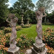 Zaer Ltd International Pre-Order: 71"T Lady Statue Carrying Flower Pot in Blue-Bronze (Left) "Dariia" ZR267371-BB View 6