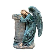 Zaer Ltd International Pre-Order: 34" Tall Mourning Angel Statue with Pedestal in Antique Bronze ZR341534-BZ View 6