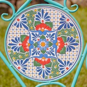 Zaer Ltd. International "Baton Rouge" Mosaic Tile Bench with Iron Frame - Blue, Green & Red ZR850917 View 6