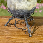 Zaer Ltd International Set of 2 Assorted Ceramic Globe Planters with Metal Tripod Stands in Black ZR241909-GYS View 6