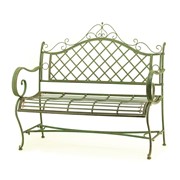 Zaer Ltd. International "Stephania" Victorian-Style Iron Garden Bench in Antique Green ZR090517-GR View 7