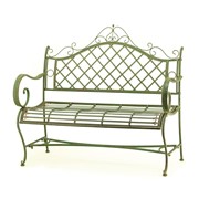 Zaer Ltd. International Pre-Order: "Stephania" Victorian-Style Iron Garden Bench in Antique Green ZR090517-GR View 7