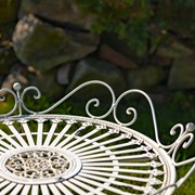 Zaer Ltd. International Pre-Order: "Stephania" Victorian-Style Folding Iron Garden Table in Antq. White ZR090519-AW View 7