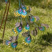 Zaer Ltd. International Set of Two 35" Tall Standing Colorful Iron Peacocks ZR140220-SET View 7