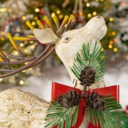 Zaer Ltd. International Set of 2 31.5" Tall Medium Iron Reindeer with Pinecone Bow ZR140314-SET View 7