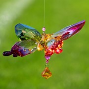 Zaer Ltd International Five Tone Hanging Acrylic Butterfly Ornament with Flowers in 6 Assorted Colors ZR506416-SET View 7