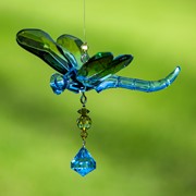Zaer Ltd. International Three Tone Hanging Acrylic Dragonfly Ornaments with Flowers in 6 Assorted Colors ZR506316 View 7