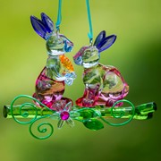 Zaer Ltd. International Two Rabbits Hanging Acrylic Ornaments in 6 Assorted Colors ZR501615 View 7