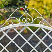 Zaer Ltd International "Stephania" Victorian-Style Iron Garden Bench in Antique White ZR090517-AW View 7