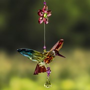 Zaer Ltd International Five Tone Acrylic Hummingbirds with Flowers in 6 Assorted Color Variations ZR505516-SET View 7