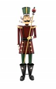 Zaer Ltd International 59" Tall Iron Christmas Burgundy Nutcracker Holding Baton "Henry" ZR131167 View 7