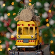 Zaer Ltd International Vintage Style Small Conversion School Bus with Christmas Tree VA170007 View 7