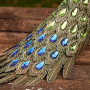 Zaer Ltd. International Pre-Order: Set of 3 Elegant Iron Peacocks with Jewel Detail ZR182200-SET View 7