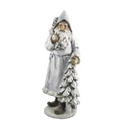 Zaer Ltd International 36" Tall Olde World Santa Claus with Bag of Gifts & Christmas Tree - Blue Cloak ZR117615 View 7