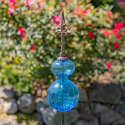 Zaer Ltd International 55" Tall Glass Globe Iron Garden Stake in 6 Assorted Colors ZR111444 View 7