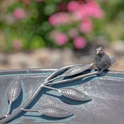 Zaer Ltd International Pre-Order: 31" Tall "Two Birds" Iron Birdbath with Antique Bronze Finish ZR180387-BZ View 7