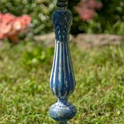 Zaer Ltd International 27" Tall Ornate Pedestal Birdbath with Little Bird Details in Blue ZR160318-BL View 7
