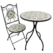 Zaer Ltd International Pre-Order: "Boston" Three-Piece Mosaic Bistro Set ZR165125-6-SET View 7