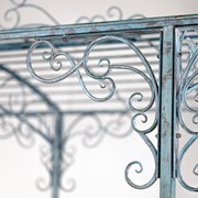 Zaer Ltd International Pre-Order: 13.25ft. Long Iron Gazebo with Planters in Light Blue "Georgia 2019" ZR180063-LB View 7
