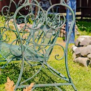 Zaer Ltd International Pre-Order: "Giorgi" 92in. Tall Iron Swing Bench in Verdi Green ZR171200-VG View 7