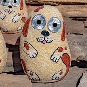 Zaer Ltd International Set of 3 Solar "Rock" Dogs with Light Up Eyes in 3 Assorted Colors VA200003-SET View 7