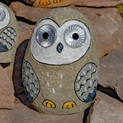Zaer Ltd International Set of 3 Solar "Rock" Owls with Light Up Eyes in 3 Assorted Colors VA100001 View 7