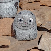 Zaer Ltd International Set of 3 Solar "Rock" Cats with Light Up Eyes in Three Assorted Colors VA100003 View 7