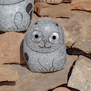 Zaer Ltd International Set of 3 Solar "Rock" Cats with Light Up Eyes in Three Assorted Colors VA100003-SET View 7