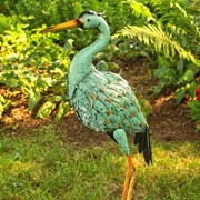 Zaer Ltd International Set of 6 Assorted Style Blue Crane Metal Yard Figurines ZR801808-SET View 7