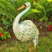 Zaer Ltd International Set of 6 Assorted Style Great White Heron Metal Yard Figurines ZR801809-SET View 7