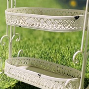 Zaer Ltd International Pre-Order: 43" Tall Three Tier Iron Plant Stand in Antique White ZR180978-AW View 7