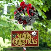 Zaer Ltd International Pre-Order: 59" Tall Standing Iron Lantern with LED Lights and Wreath ZR180857 View 7