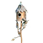 Zaer Ltd International 65" Tall Country Style Iron Birdhouse Stake "Round House" ZR142106-1 View 7