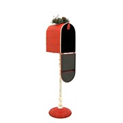 Zaer Ltd International Pre-Order: 42" Tall Standing "Santa's Mail" Christmas Mailbox w/LED Wreath ZR361849-RD View 7