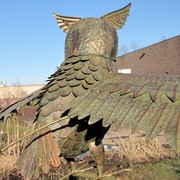 Zaer Ltd International 81" Tall Large Flying Owl Rocking Stake in Antique Bronze "Wesley" ZR182410-BZ View 7