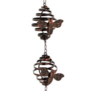 Zaer Ltd International 79" Long Antique Bronze Hanging Honeybee Rain Chain ZR191812 View 7