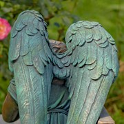 Zaer Ltd International 35" Tall Magnesium Napping Angel on Bench in Antique Bronze "Seraphina" ZR229035-BZ View 7