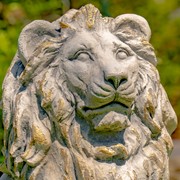 Zaer Ltd International 26.5" Tall Set of 2 Magnesium Lion Sentry Statues in Grey "Marloni & Antonio" ZR560270-GY View 7