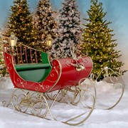 Zaer Ltd. International "Kutaisi" Large Victorian Christmas Sleigh in Red, Green and Gold ZR981109-RG View 7