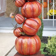 Zaer Ltd International Pre-Order: 9.7ft. Tall Large Iron "Happy Harvest" Arch with Pumpkin Columns ZR190649 View 7