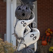 Zaer Ltd International 9.4ft. Tall Large Iron Spooky Halloween Cemetery Arch with LED Lights ZR180734 View 7