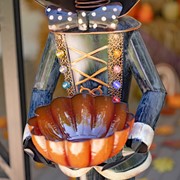 Zaer Ltd International Pre-Order: 56.25" Tall Metal Pumpkin Soldier with Candy Bowl & Multicolor Lights ZR190410 View 7