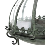 Zaer Ltd International Pre-Order: S/3 Glass Dome Terrariums with Iron Stands in Silver "Marseille 1792" ZR530995-FSS View 7
