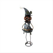 Zaer Ltd. International 42.5" Tall Metal Pumpkin Witch with Owl Candy Holder ZR190341 View 7