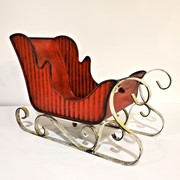 Zaer Ltd International Set of 2 Victorian Style Red Iron Sleighs ZR180517-SET View 7